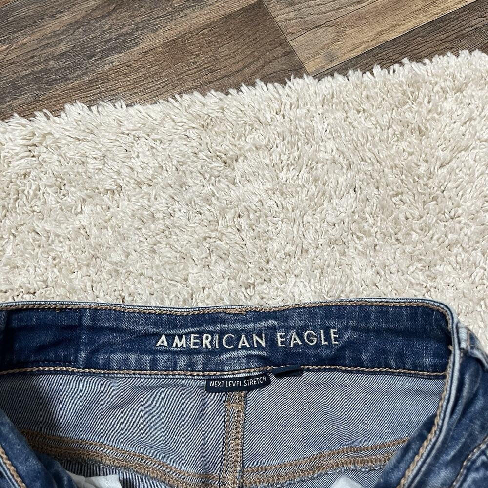 American Eagle Size 4 Medium Wash Distressed High-Rise Jegging Skinny Jeans - Picture 5 of 7
